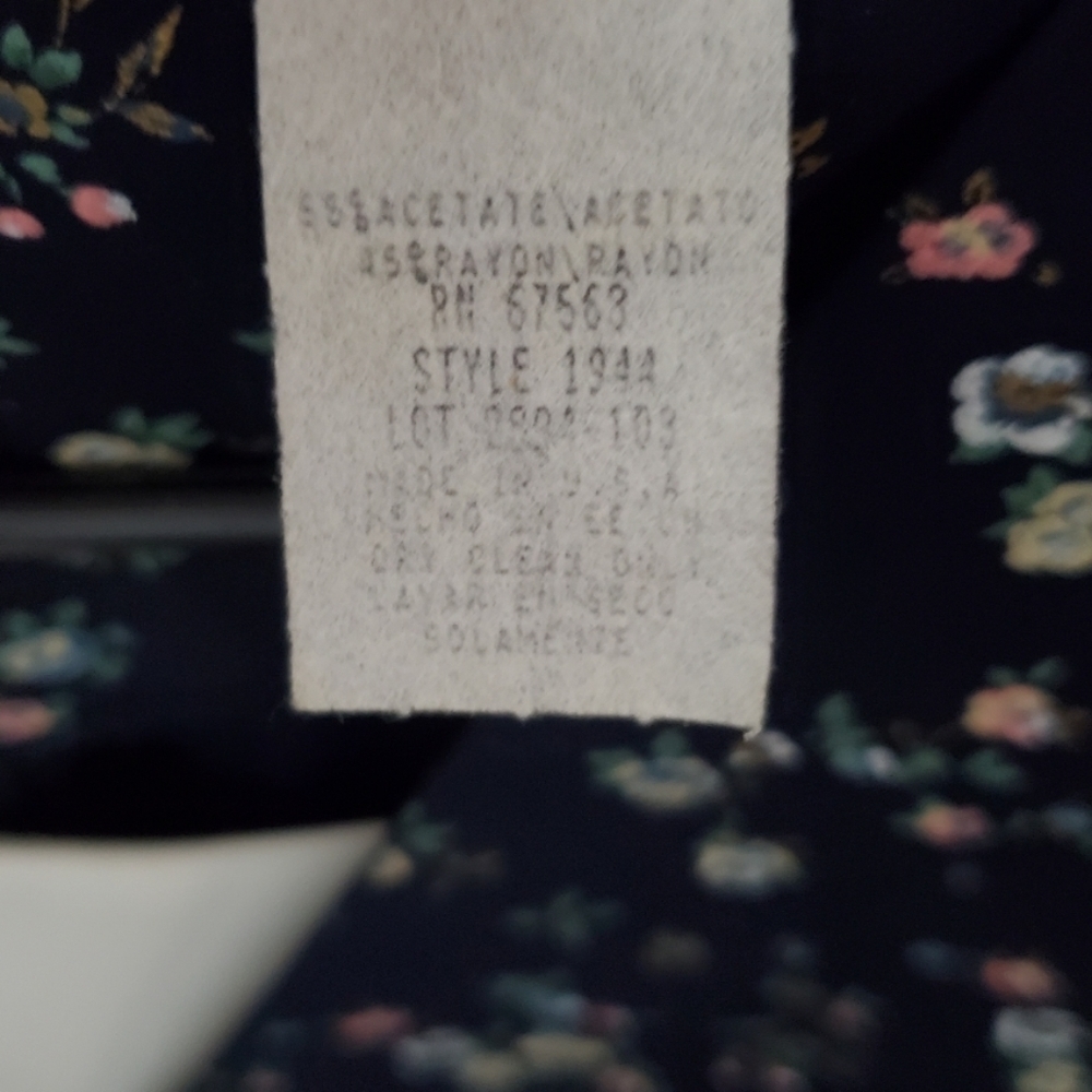 Vintage 80s Retro Cottagecore Ditsy Floral Belted Midi Dress L - Picture 9 of 10